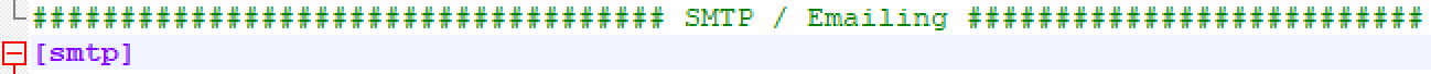 The SMTP section of custom.ini